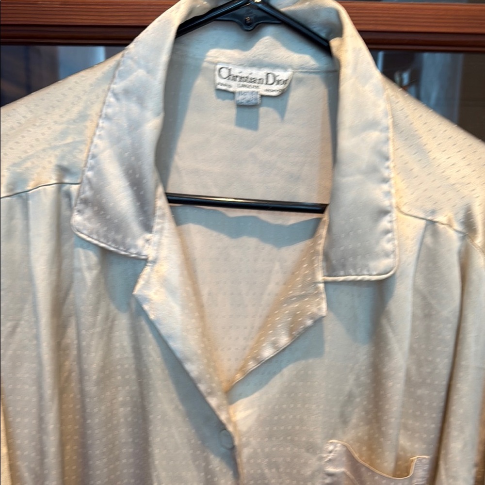 Christian Dior Cream Satin pajamas made for Saks Fifth Ave.
